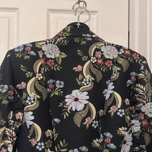 Trelise Cooper Couture Floral Brocade Blazer | Asymmetric Ruffle Jacket | Black Jacquard Statement Blazer | NZ Designer | Size 12