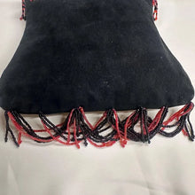 Vintage Suede Leather Beaded Fringe Shoulder Bag – Handmade in Indonesia