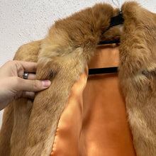 Vintage Rabbit Fur Jacket | Caramel Brown & Cream Patchwork Fur Coat | 1970s Style