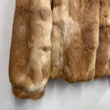 Vintage Rabbit Fur Jacket | Caramel Brown & Cream Patchwork Fur Coat | 1970s Style