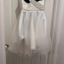 Vintage White One Shoulder Pearl Embellished Party Dress Size 8 Fairy Prom Dress