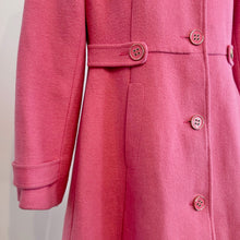 Vintage Pink Wool Blend Swing Coat | Peter Pan Collar, Fitted Waist, A-Line Silhouette