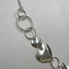 Vintage Silver Heart Statement Necklace | Y2K Chunky Heart Chain Necklace | Modern Romantic Jewelry