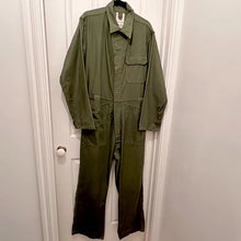 90s Vintage Military Cotton Sateen Boiler Suit – Olive Green Utility Coveralls, Workwear Jumpsuit, Unisex Medium