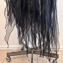 Angelucci Design Sequin Maxi Dress, Black Silver Mermaid Hem, Spaghetti Strap Evening Gown