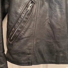 Vintage Clam Cuir France Leather Moto Jacket | Women's Cafe Racer with Cream Racing Stripes | 70s 80s French Biker