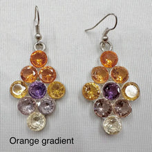 Vintage Rhinestone Cluster Drop Earrings | Silver Tone Statement Jewelry