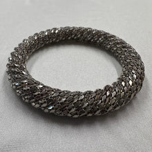 Vintage Silver Tone Mesh Twist Bangle | Sculptural Statement Bracelet | Textured Rope Design | Modernist Vintage Jewelry