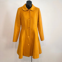 Mustard Wool Blend Coat, REVIEW Australian Designer Coat, Fit and Flare Coat, Bow Back Coat, Vintage Inspired Statement Coat, Size 8