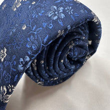 Vintage Geoffrey Beene Blue Floral Silk Tie 100% Silk Necktie Navy Blue Floral Pattern
