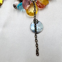 Vintage Shell Disc Hoop Earrings | Pastel Boho Festival Jewelry