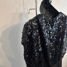 Boohoo Occasion Black Sequin Jumpsuit, V-Neck Wide Leg Evening Wear (UK 14)
