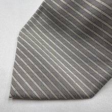 Vintage Jean Mercier Tie Black Ivory Stripe and sky blue dots Pattern Polyester Necktie