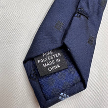 Vintage Pierre Cardin Paris Navy Blue Geometric Necktie Retro Designer Tie