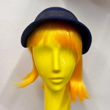Vintage Navy Wool Felt Cloche Hat | Floral Appliqué, 1960s Style, Made England