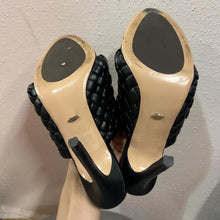 Tony Bianco Black Woven Mule Heels | Braided Open Toe Stiletto Sandals Size 7