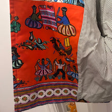 Stella Jean Made in Italy Cotton Statement Jacket | Vibrant Folk Art Print Blazer | Double Breasted Designer Jacket | Size IT 42