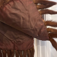 Vintage Genuine Mink Fur Stole Wrap with Fringe Trim | Long Brown Fur Shawl | Old Hollywood Glamour