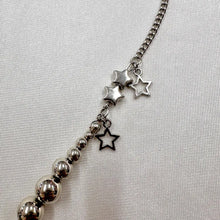 Vintage Star Charm Necklace / Y2K Silver Beaded Necklace / Toggle Clasp Necklace / Dainty Star Jewelry / Layering Necklace