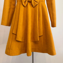 Mustard Wool Blend Coat, REVIEW Australian Designer Coat, Fit and Flare Coat, Bow Back Coat, Vintage Inspired Statement Coat, Size 8