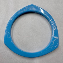 Vintage  Marble Light Blue Geometric Acrylic Bangle Bracelet | Chunky Angular Bracelet | Retro Y2K Jewelry