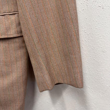 Vintage Italian Beige Pinstripe Blazer | Classic Tailored Jacket | Neutral Business Blazer | Women’s Medium