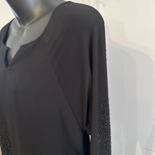 Black Rhinestone Maxi Dress, Long Sleeve Evening Gown, Minimalist Partywear