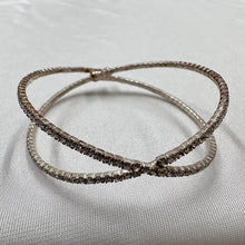 Vintage Rhinestone Wrap Bracelet | Flexible Silver Tone Coil Bangle | Sparkly Statement Cuff | Adjustable Bracelet