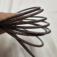 Set of 8 Vintage Glitter Bangles / Brown Stackable Bracelets / Boho Retro Jewelry Set