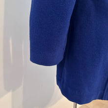 Royal Blue Wool Coat | Double-Breasted Military Style Jacket | High Neck Fitted Outerwear