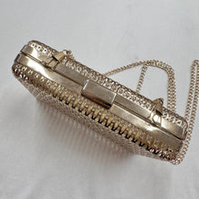 Gold Filigree Box Clutch | Vintage Style Evening Chain Shoulder Bag