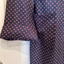 Vintage SmartEx Navy Patterned Robe | Unisex Smoking Jacket Style Dressing Gown | 80s Lounge Wear
