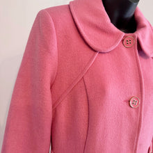 Vintage Pink Wool Blend Swing Coat | Peter Pan Collar, Fitted Waist, A-Line Silhouette