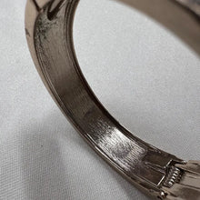 Vintage Silver Glitter Hinged Bangle | Sparkly Statement Bracelet | Silver Tone Clamper Cuff | Retro Jewelry