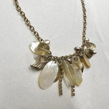 Vintage Shell Charm Necklace | Boho Gold Tone Statement Necklace | Mother of Pearl Jewelry | Coastal Layered Charm Necklace