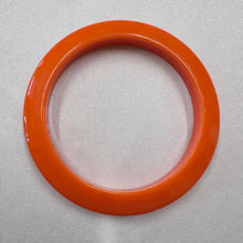 Vintage Orange Acrylic Bangle Bracelet | Glossy Retro Chunky Bracelet | 70s Style Statement Jewelry
