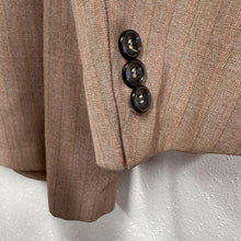 Vintage Italian Beige Pinstripe Blazer | Classic Tailored Jacket | Neutral Business Blazer | Women’s Medium
