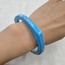 Vintage  Marble Light Blue Geometric Acrylic Bangle Bracelet | Chunky Angular Bracelet | Retro Y2K Jewelry