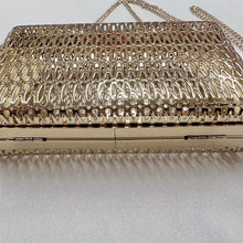 Gold Filigree Box Clutch | Vintage Style Evening Chain Shoulder Bag