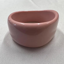 Vintage Pink Acrylic Bangle | Sculptural Chunky Bracelet | Wide Statement Cuff | Retro Lucite Style Jewelry