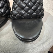 Tony Bianco Black Woven Mule Heels | Braided Open Toe Stiletto Sandals Size 7