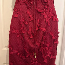 Bariano Australia Wine Red Floral Lace Mermaid Gown | Open Back Evening Maxi Dress