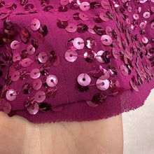 DKNY Silk Sequin Blazer | Magenta Evening Jacket | Donna Karan Party Wear Size 10