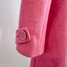 Vintage Pink Wool Blend Swing Coat | Peter Pan Collar, Fitted Waist, A-Line Silhouette