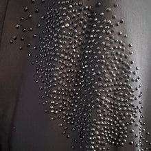 Black Rhinestone Maxi Dress, Long Sleeve Evening Gown, Minimalist Partywear