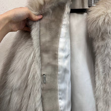 Vintage SAGA FOX Genuine Fox Fur Coat | Ivory Grey Long Hair Fur Jacket