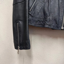 Whistles Black Leather Moto Biker Jacket | Genuine Leather YKK Zip Women's UK 10
