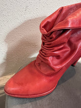 Vintage Red Slouch Ankle Boots – Retro Heeled Style