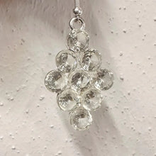 Vintage Rhinestone Cluster Drop Earrings | Silver Tone Statement Jewelry