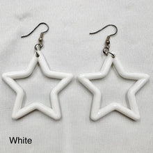Vintage Star Hoop Dangle Earrings | Lightweight Plastic Y2K Statement Jewelry